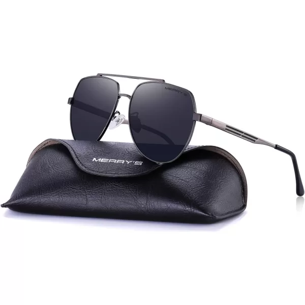 MERRYS Men Classic Pilot Sunglasses for Men Women  Polarized Driving Sun glasses Mirrored Lens UV 400 Protection 58 MMZgray