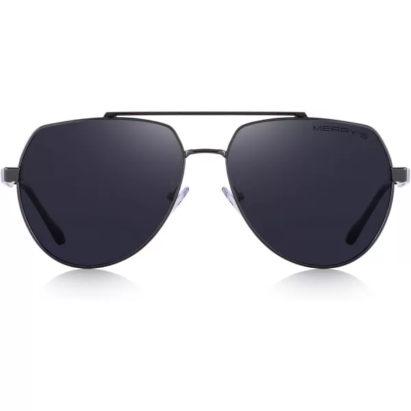 MERRYS Men Classic Pilot Sunglasses for Men Women  Polarized Driving Sun glasses Mirrored Lens UV 400 Protection 58 MMZgray