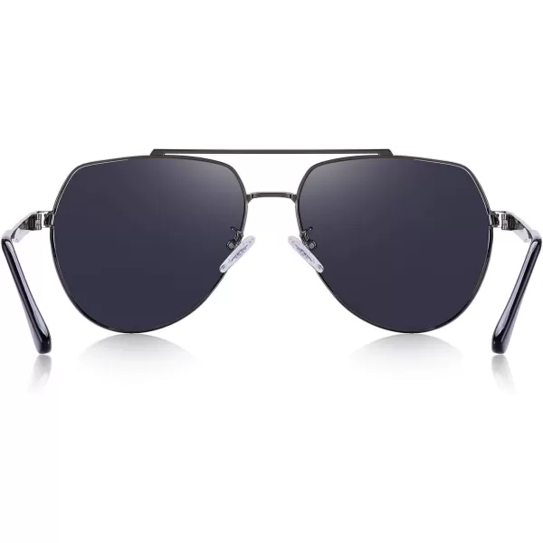 MERRYS Men Classic Pilot Sunglasses for Men Women  Polarized Driving Sun glasses Mirrored Lens UV 400 Protection 58 MMZgray