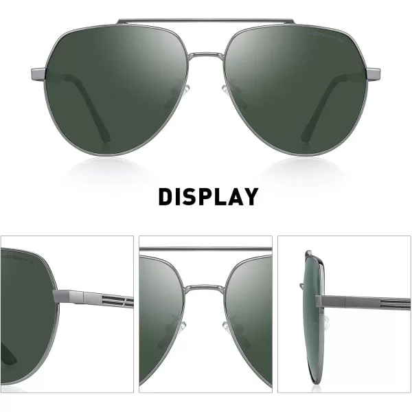 MERRYS Men Classic Pilot Sunglasses for Men Women  Polarized Driving Sun glasses Mirrored Lens UV 400 Protection 58 MMZgrayg15