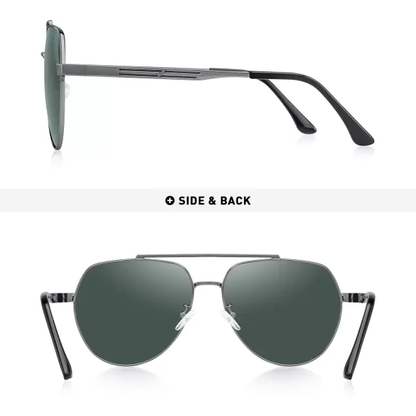 MERRYS Men Classic Pilot Sunglasses for Men Women  Polarized Driving Sun glasses Mirrored Lens UV 400 Protection 58 MMZgrayg15
