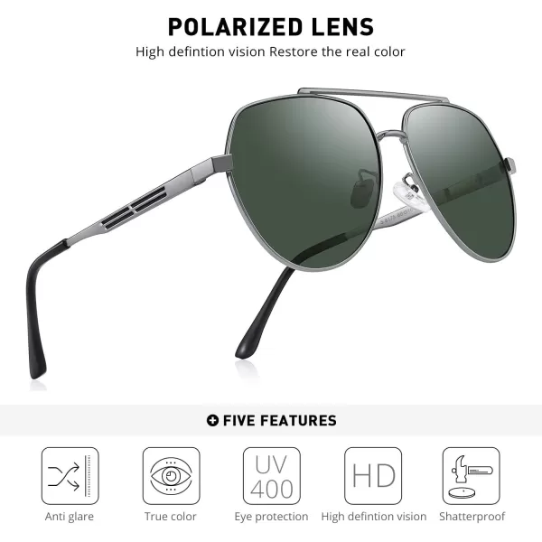 MERRYS Men Classic Pilot Sunglasses for Men Women  Polarized Driving Sun glasses Mirrored Lens UV 400 Protection 58 MMZgrayg15