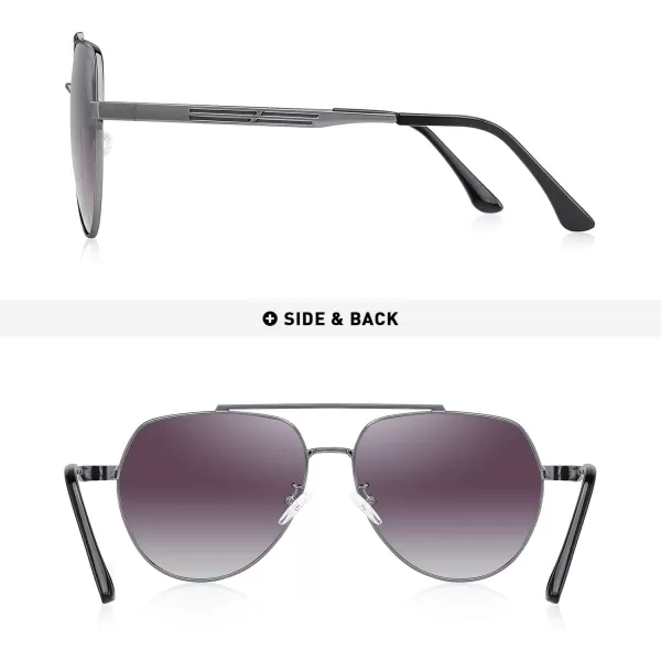 MERRYS Men Classic Pilot Sunglasses for Men Women  Polarized Driving Sun glasses Mirrored Lens UV 400 Protection 58 MMZgraygray