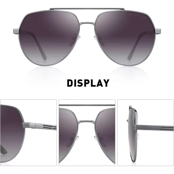 MERRYS Men Classic Pilot Sunglasses for Men Women  Polarized Driving Sun glasses Mirrored Lens UV 400 Protection 58 MMZgraygray