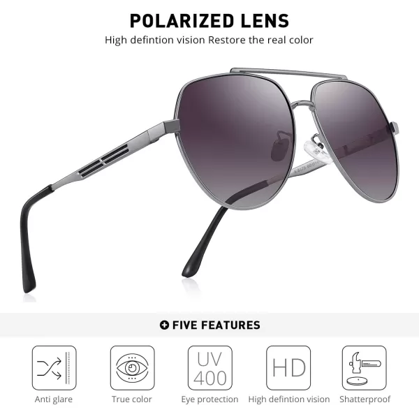 MERRYS Men Classic Pilot Sunglasses for Men Women  Polarized Driving Sun glasses Mirrored Lens UV 400 Protection 58 MMZgraygray