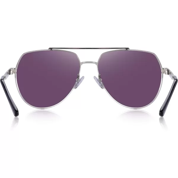 MERRYS Men Classic Pilot Sunglasses for Men Women  Polarized Driving Sun glasses Mirrored Lens UV 400 Protection 58 MMZgreen Mirror