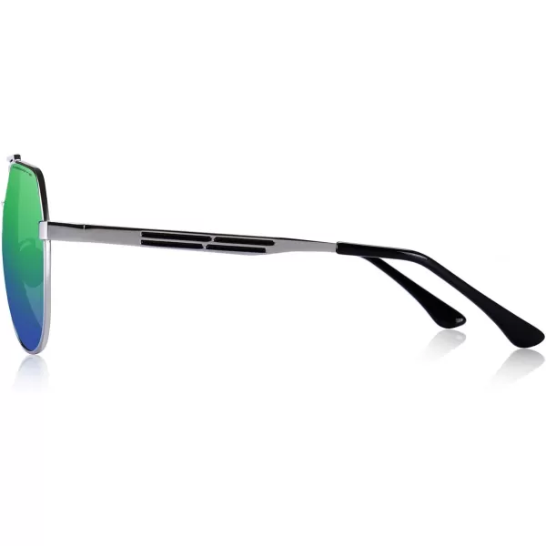 MERRYS Men Classic Pilot Sunglasses for Men Women  Polarized Driving Sun glasses Mirrored Lens UV 400 Protection 58 MMZgreen Mirror