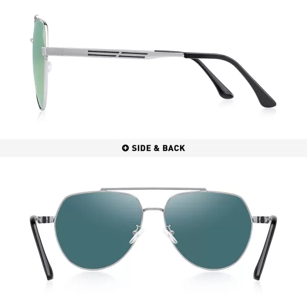 MERRYS Men Classic Pilot Sunglasses for Men Women  Polarized Driving Sun glasses Mirrored Lens UV 400 Protection 58 MMZpink Mirror