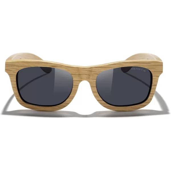 MERRYS Men Wooden Polarized Sunglasses 100 UV vintage Eyewear S5140Black