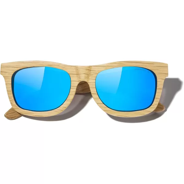 MERRYS Men Wooden Polarized Sunglasses 100 UV vintage Eyewear S5140Blue