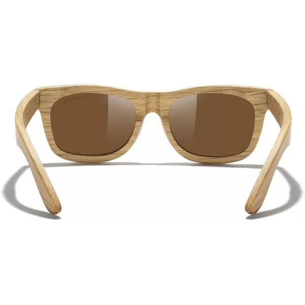 MERRYS Men Wooden Polarized Sunglasses 100 UV vintage Eyewear S5140Brown
