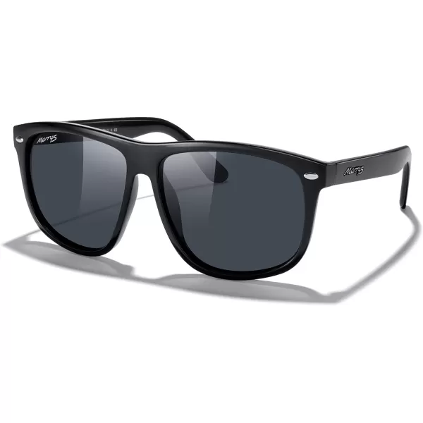 MERRYS Mens Oversized Square Polarized Sunglasses for Driving Fishing Golfing UV400 Protection S8147Black FrameBlack Lens