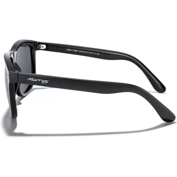 MERRYS Mens Oversized Square Polarized Sunglasses for Driving Fishing Golfing UV400 Protection S8147Black FrameBlack Lens