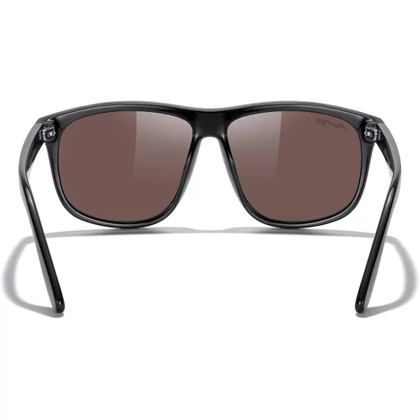 MERRYS Mens Oversized Square Polarized Sunglasses for Driving Fishing Golfing UV400 Protection S8147Black FrameBlue Mirror Lens