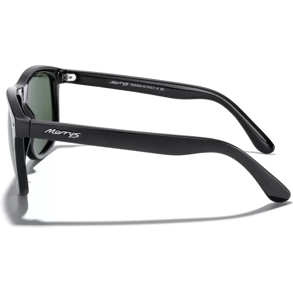 MERRYS Mens Oversized Square Polarized Sunglasses for Driving Fishing Golfing UV400 Protection S8147Black FrameG15 Lens