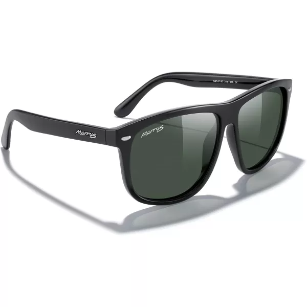 MERRYS Mens Oversized Square Polarized Sunglasses for Driving Fishing Golfing UV400 Protection S8147Black FrameG15 Lens