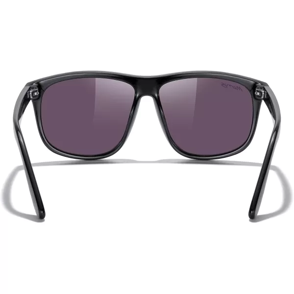 MERRYS Mens Oversized Square Polarized Sunglasses for Driving Fishing Golfing UV400 Protection S8147Black FrameGreen Mirror Lens
