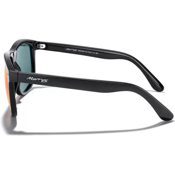 MERRYS Mens Oversized Square Polarized Sunglasses for Driving Fishing Golfing UV400 Protection S8147Black FrameRed Mirror Lens