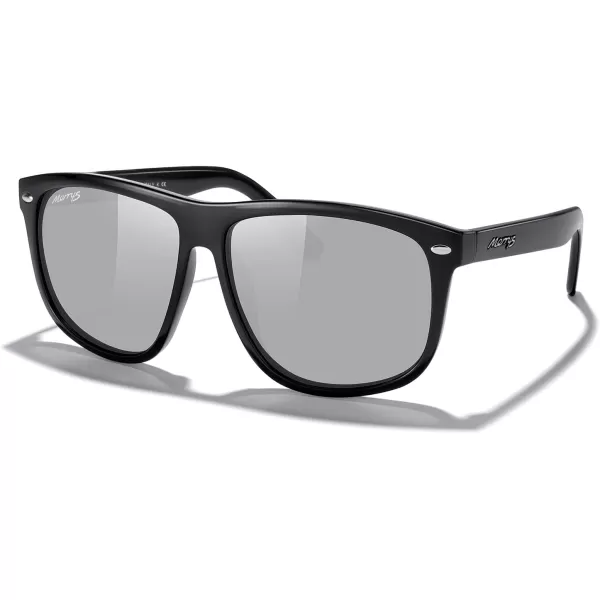MERRYS Mens Oversized Square Polarized Sunglasses for Driving Fishing Golfing UV400 Protection S8147Black FrameSilver Mirror Lens