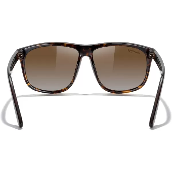 MERRYS Mens Oversized Square Polarized Sunglasses for Driving Fishing Golfing UV400 Protection S8147Leopard FrameBrown Gradient Lens