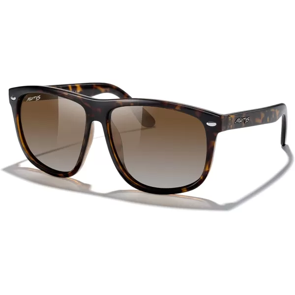 MERRYS Mens Oversized Square Polarized Sunglasses for Driving Fishing Golfing UV400 Protection S8147Leopard FrameBrown Gradient Lens