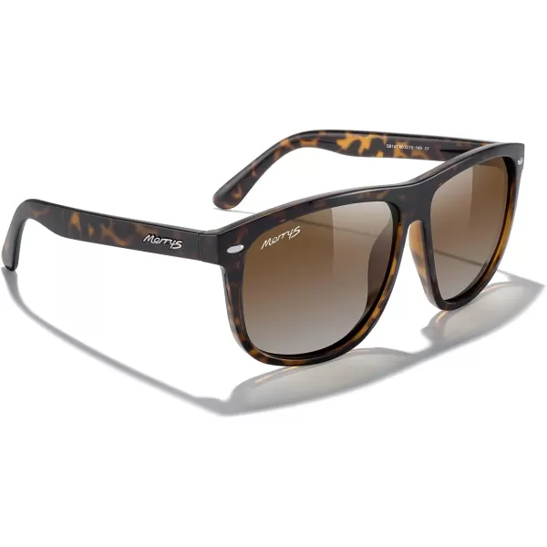 MERRYS Mens Oversized Square Polarized Sunglasses for Driving Fishing Golfing UV400 Protection S8147Leopard FrameBrown Gradient Lens