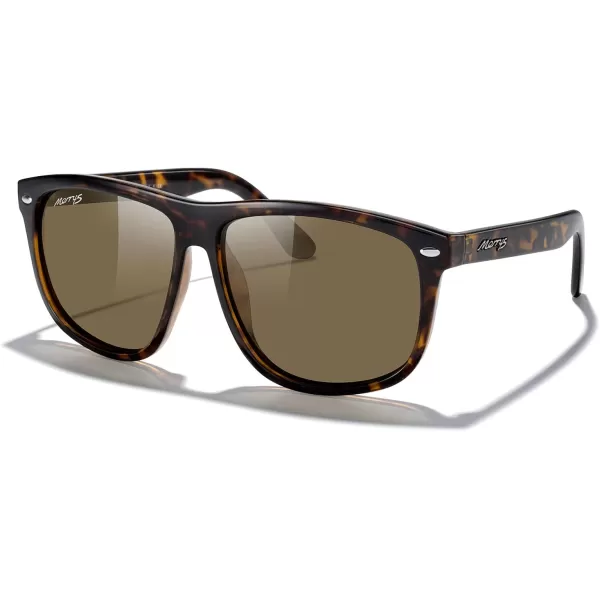 MERRYS Mens Oversized Square Polarized Sunglasses for Driving Fishing Golfing UV400 Protection S8147Leopard FrameBrown Lens