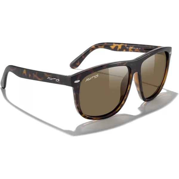 MERRYS Mens Oversized Square Polarized Sunglasses for Driving Fishing Golfing UV400 Protection S8147Leopard FrameBrown Lens