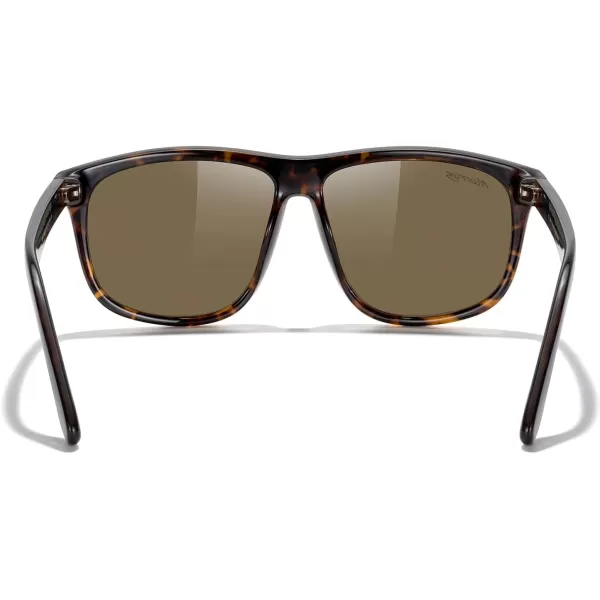 MERRYS Mens Oversized Square Polarized Sunglasses for Driving Fishing Golfing UV400 Protection S8147Leopard FrameBrown Lens