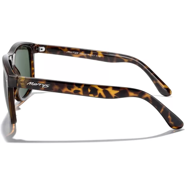 MERRYS Mens Oversized Square Polarized Sunglasses for Driving Fishing Golfing UV400 Protection S8147Leopard FrameG15 Lens