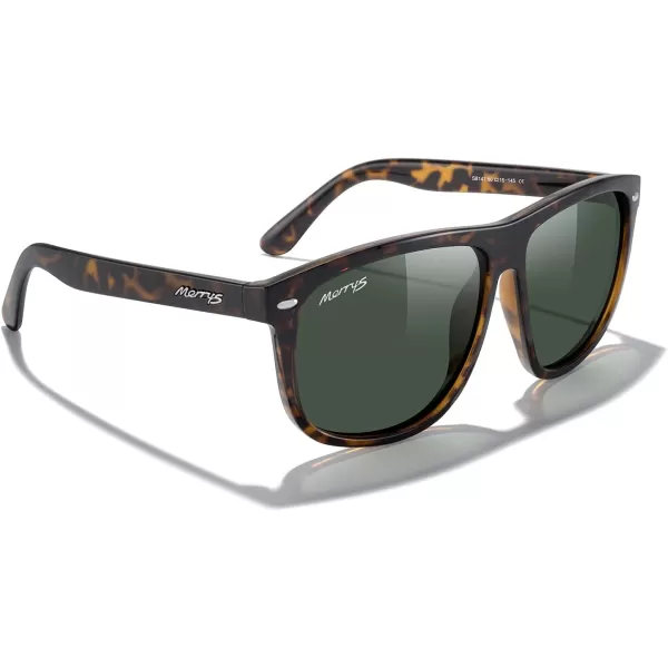 MERRYS Mens Oversized Square Polarized Sunglasses for Driving Fishing Golfing UV400 Protection S8147Leopard FrameG15 Lens