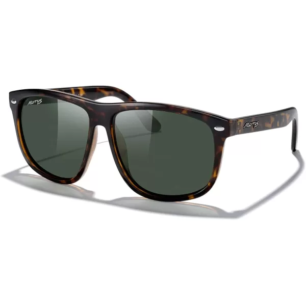 MERRYS Mens Oversized Square Polarized Sunglasses for Driving Fishing Golfing UV400 Protection S8147Leopard FrameG15 Lens
