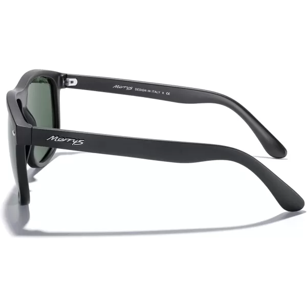 MERRYS Mens Oversized Square Polarized Sunglasses for Driving Fishing Golfing UV400 Protection S8147Matte Black FrameG15 Lens