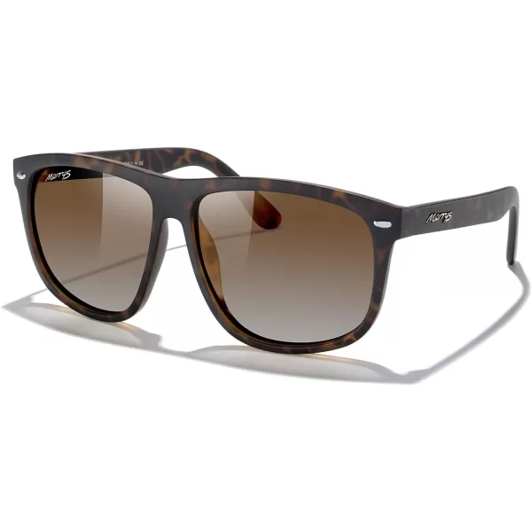 MERRYS Mens Oversized Square Polarized Sunglasses for Driving Fishing Golfing UV400 Protection S8147Matte Leopard FrameBrown Gradient Lens