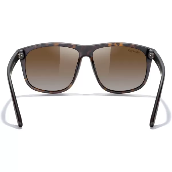 MERRYS Mens Oversized Square Polarized Sunglasses for Driving Fishing Golfing UV400 Protection S8147Matte Leopard FrameBrown Gradient Lens