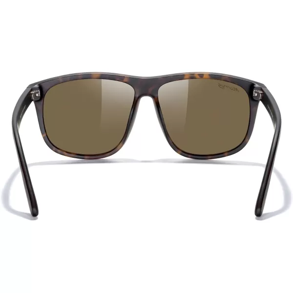 MERRYS Mens Oversized Square Polarized Sunglasses for Driving Fishing Golfing UV400 Protection S8147Matte Leopard FrameBrown Lens