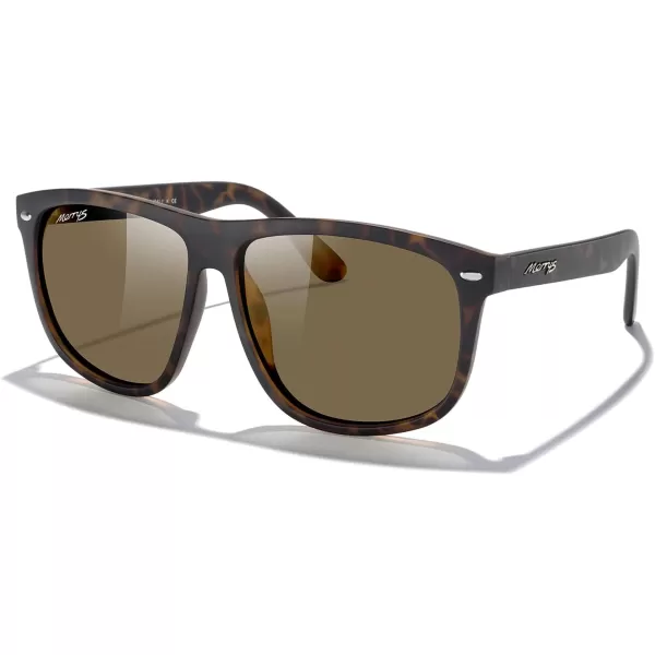 MERRYS Mens Oversized Square Polarized Sunglasses for Driving Fishing Golfing UV400 Protection S8147Matte Leopard FrameBrown Lens