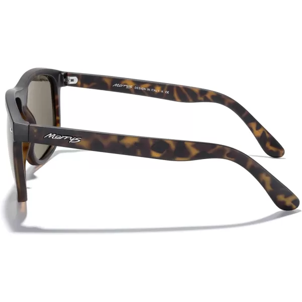 MERRYS Mens Oversized Square Polarized Sunglasses for Driving Fishing Golfing UV400 Protection S8147Matte Leopard FrameBrown Lens