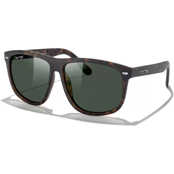 MERRYS Mens Oversized Square Polarized Sunglasses for Driving Fishing Golfing UV400 Protection S8147Matte Leopard FrameG15 Lens