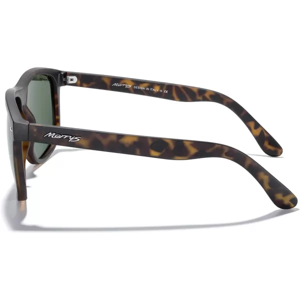 MERRYS Mens Oversized Square Polarized Sunglasses for Driving Fishing Golfing UV400 Protection S8147Matte Leopard FrameG15 Lens