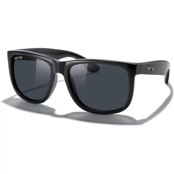 MERRYS Mens Rectangular Polarized Sunglasses UV400 Protection for Driving Fishing Hiking Golf Outdoor Sport Glasses S8165Black FrameBlack Lens