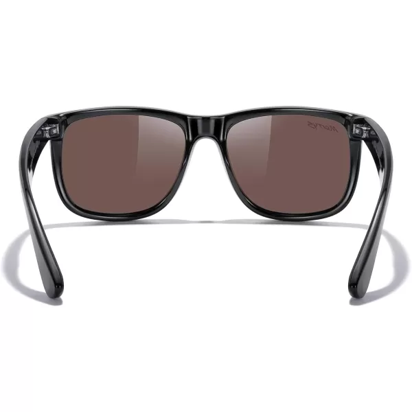MERRYS Mens Rectangular Polarized Sunglasses UV400 Protection for Driving Fishing Hiking Golf Outdoor Sport Glasses S8165Black FrameBlue Mirror Lens