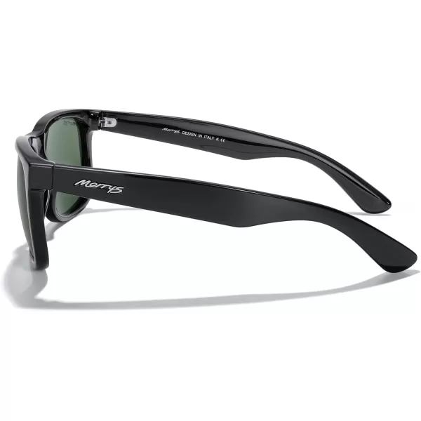 MERRYS Mens Rectangular Polarized Sunglasses UV400 Protection for Driving Fishing Hiking Golf Outdoor Sport Glasses S8165Black FrameG15 Lens