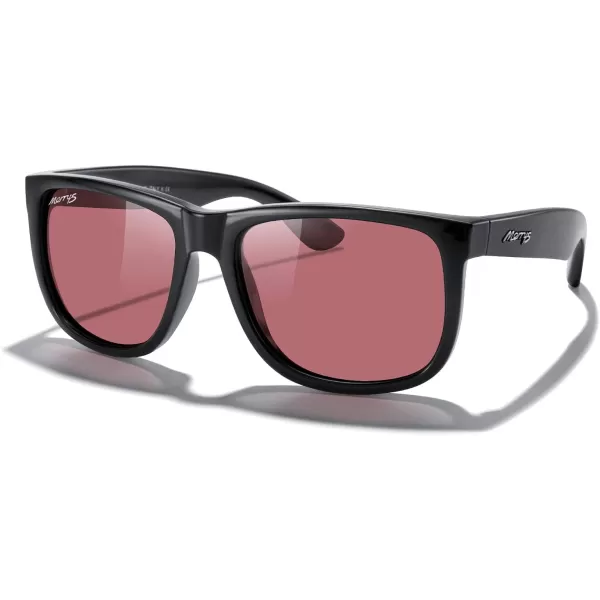 MERRYS Mens Rectangular Polarized Sunglasses UV400 Protection for Driving Fishing Hiking Golf Outdoor Sport Glasses S8165Black FrameRed Lens
