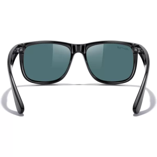MERRYS Mens Rectangular Polarized Sunglasses UV400 Protection for Driving Fishing Hiking Golf Outdoor Sport Glasses S8165Black FrameRed Mirror Lens