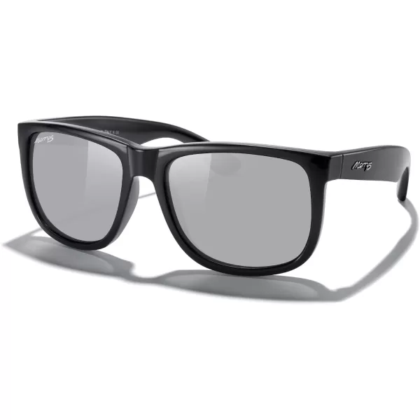 MERRYS Mens Rectangular Polarized Sunglasses UV400 Protection for Driving Fishing Hiking Golf Outdoor Sport Glasses S8165Black FrameSilver Mirror Lens