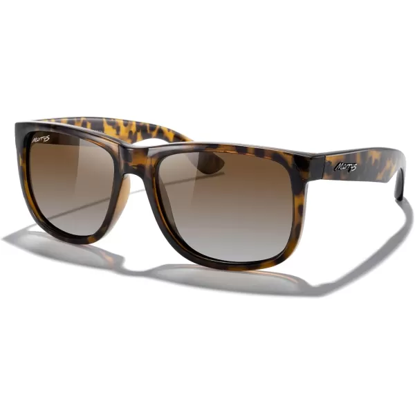 MERRYS Mens Rectangular Polarized Sunglasses UV400 Protection for Driving Fishing Hiking Golf Outdoor Sport Glasses S8165Leopard FrameBrown Gradient Lens