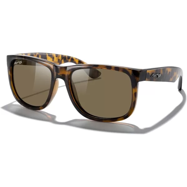MERRYS Mens Rectangular Polarized Sunglasses UV400 Protection for Driving Fishing Hiking Golf Outdoor Sport Glasses S8165Leopard FrameBrown Lens