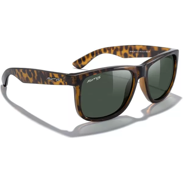MERRYS Mens Rectangular Polarized Sunglasses UV400 Protection for Driving Fishing Hiking Golf Outdoor Sport Glasses S8165Leopard FrameG15 Lens
