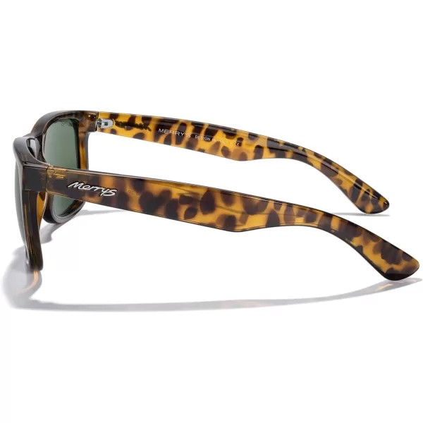 MERRYS Mens Rectangular Polarized Sunglasses UV400 Protection for Driving Fishing Hiking Golf Outdoor Sport Glasses S8165Leopard FrameG15 Lens